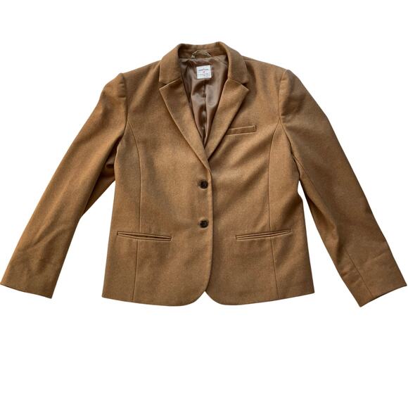 GAP Wool Academy Blazer Size 16 Tall Minimalist Preppy Tan - Picture 1 of 6